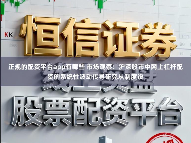 正规的配资平台app有哪些 市场观察：沪深股市中网上杠杆配资的系统性波动传导研究从制度设